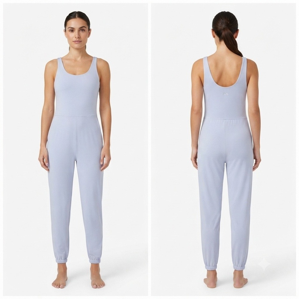 ZYIA Active Jumpsuit Womens XL Lavender Sky Jogger Sleeveless Scoop Neck Purple